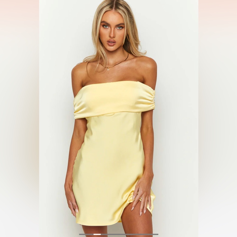 Butter yellow mini dress NWT